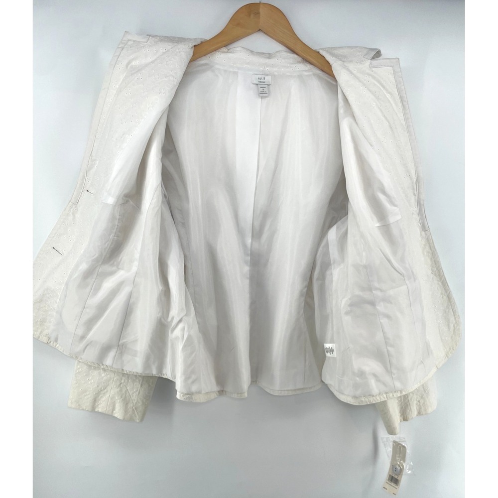 Apt 9 Woman 18W Blazer Off White Cotton Eyelet Cottagecore Shabby Chic Career - Picture 3 of 9